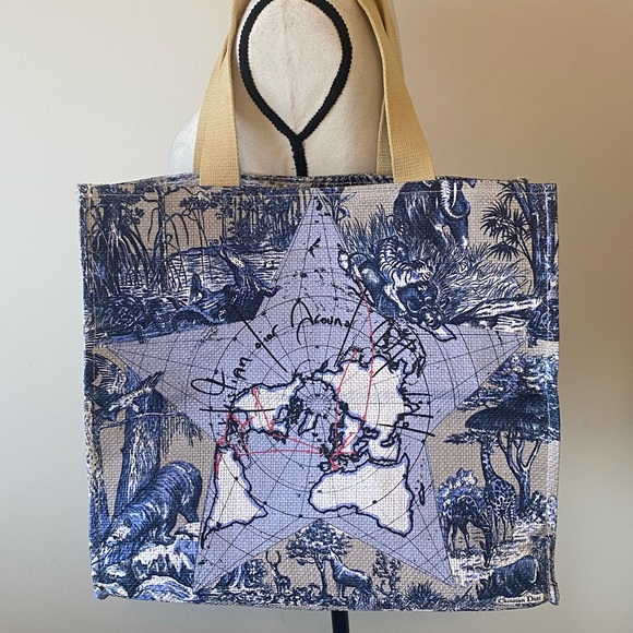 Dior Handbags - Christian Dior Around the World Straw Tote